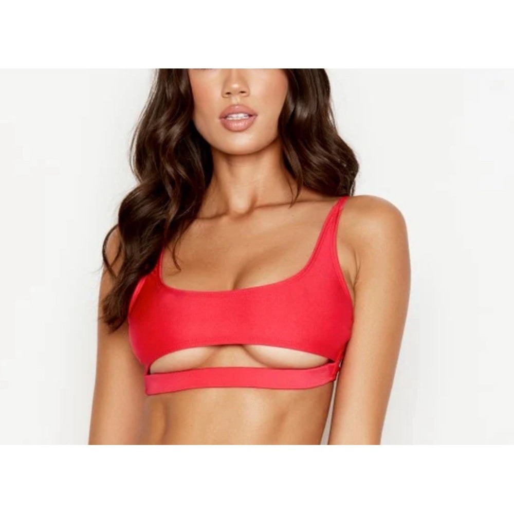 Red Ris-k Discovery Cutout Bikini Top Size large